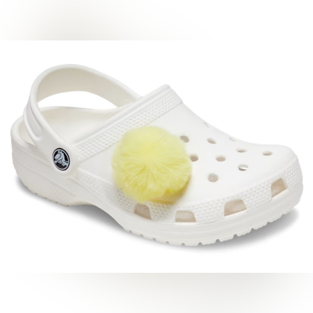Yellow puff ball crocs charm